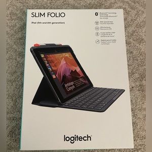 Logitech Black Slim Folio Bluetooth Keyboard for iPad (5th and 6th generation)